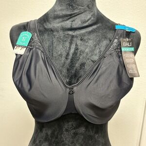 NEW Bali 32DDD Black Minimizer Bra Underwire Smoothing Support No Padding